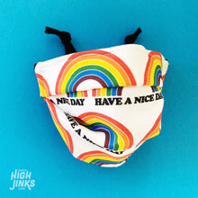 Load image into Gallery viewer, 100% Cotton Washable Face Mask : Have A Nice Day Rainbow