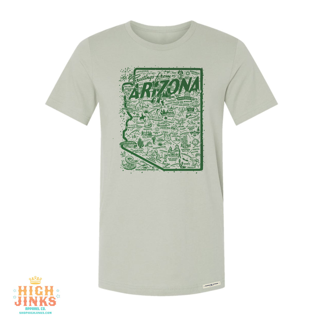 Arizona Icons Map : Crew Neck T-Shirt