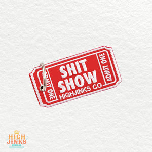 Shit Show Ticket: Embroidered Key Tag