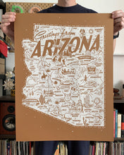 Load image into Gallery viewer, Illustrated Map of Arizona: 19 x 25&quot; Screenprint
