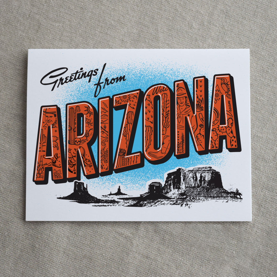 Arizona Big Letter Card : Greeting Card