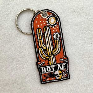 HOT AF: Embroidered Key Tag