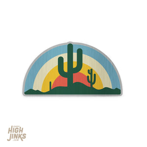 Desert Sun Rays : 3" Brushed Aluminum Vinyl Sticker