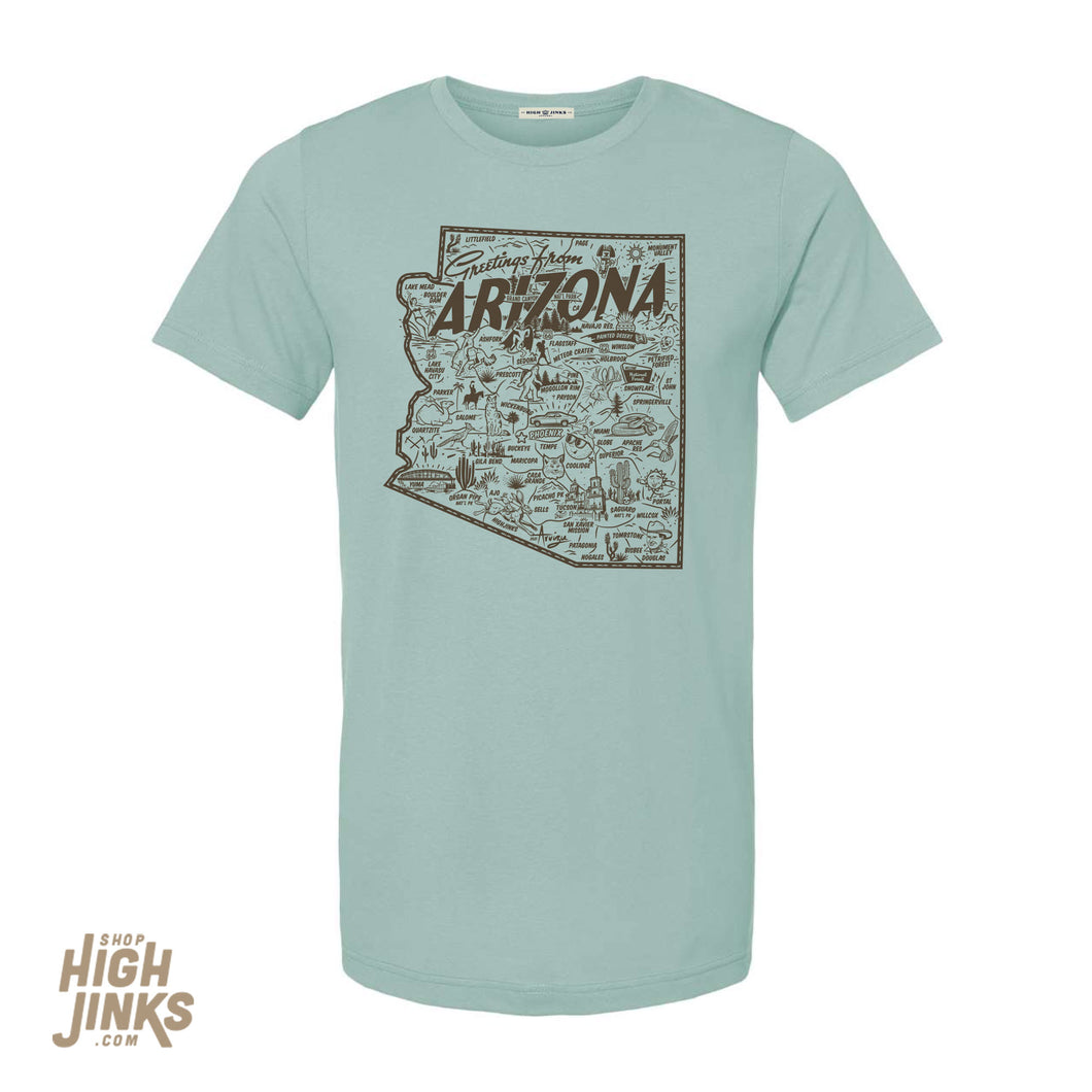 Arizona Icons Map : Crew Neck T-Shirt