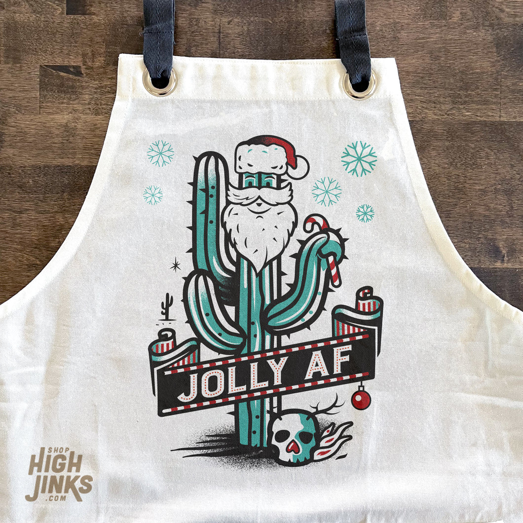 Jolly AF : Holiday Apron with Pockets