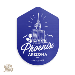 Local Love Westward Ho Phoenix : 3.5" Brushed Aluminum Vinyl Sticker