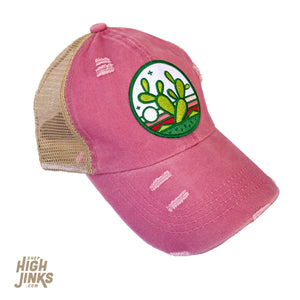 Prickly Pear Cactus : Ponytail Trucker Hat