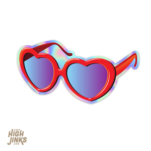 Rose Colored Glasses : 3" Holographic Detailed Vinyl Sticker