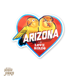 Arizona is for Lovebirds : 3" Mirror Detail Vinyl Sticker