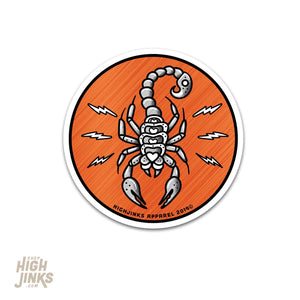 Electric Scorpion : 3" Brushed Aluminum Vinyl Sticker