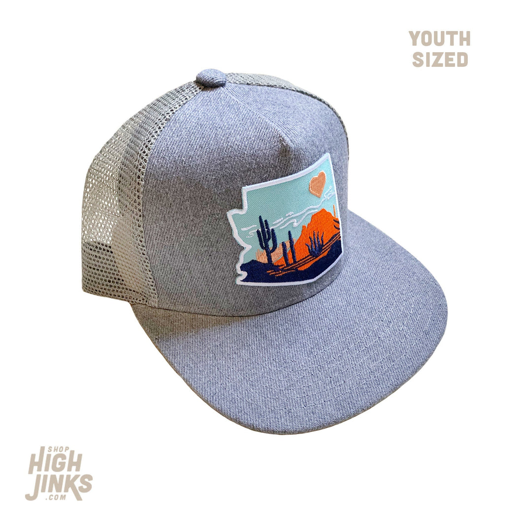 Heart of the Desert : KIDS Flat Brim Trucker Hat