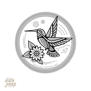 Desert Hummingbird : 3" Brushed Aluminum Vinyl Sticker